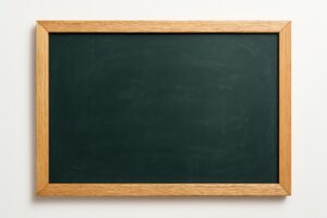 木枠のシンプルな緑色の黒板