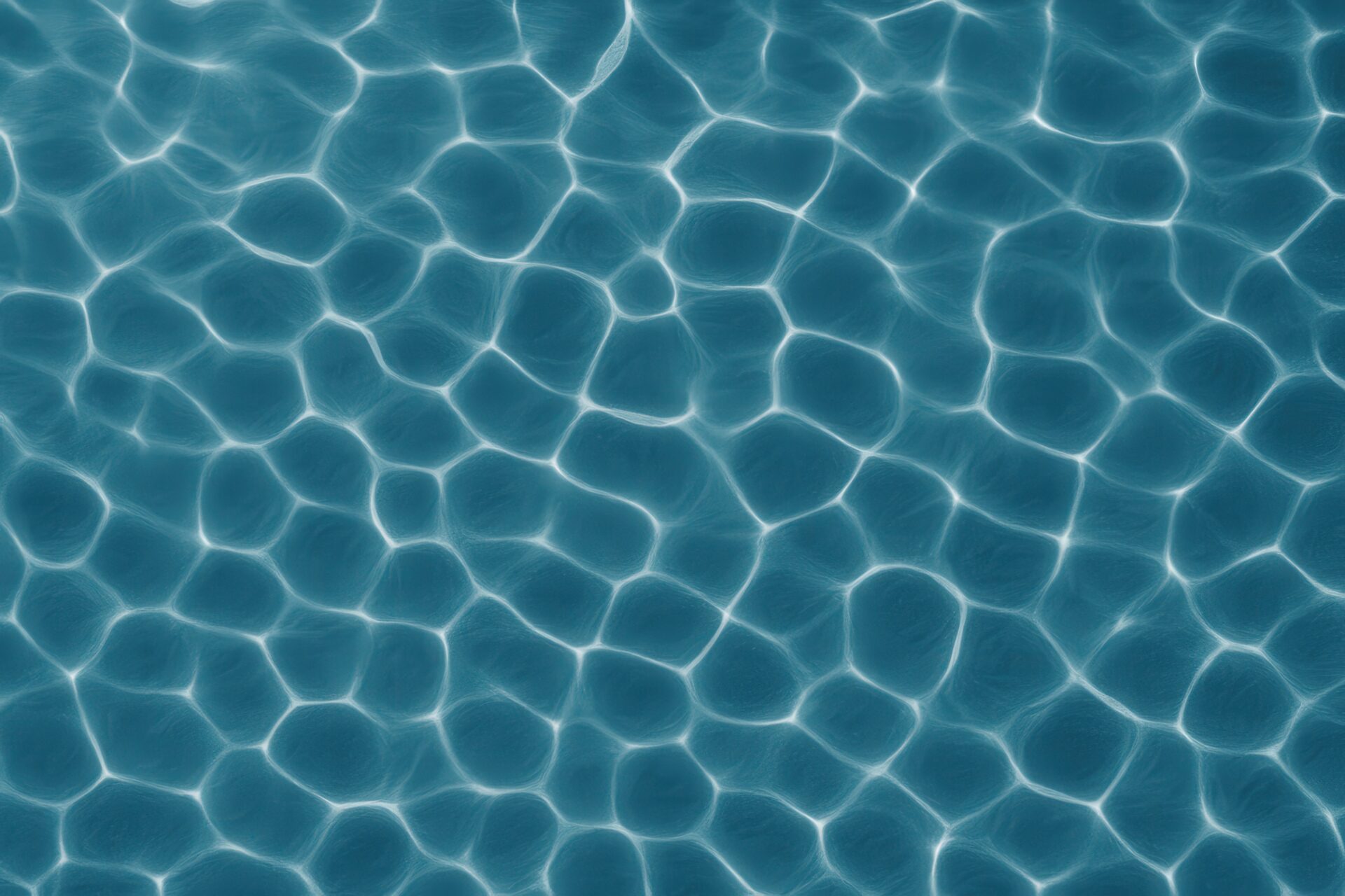 深い青の水面に映る光の模様