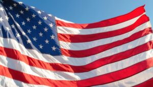 星条旗のクローズアップ