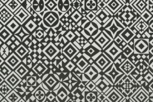 複雑に構成された白黒の幾何学模様のパターン背景