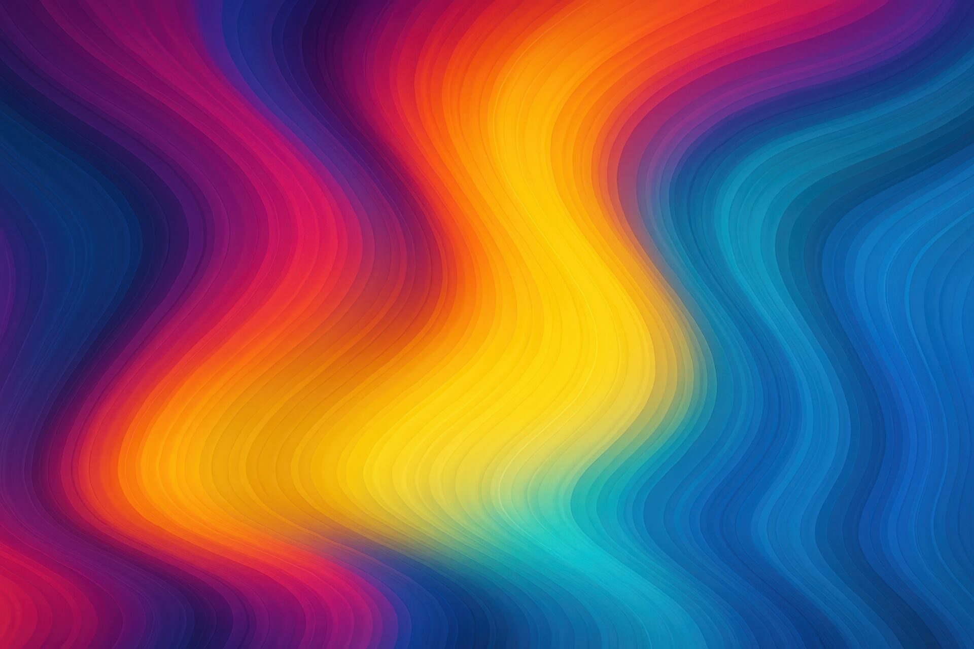 青と黄が中心で溶け合う流線状のカラフルな抽象背景