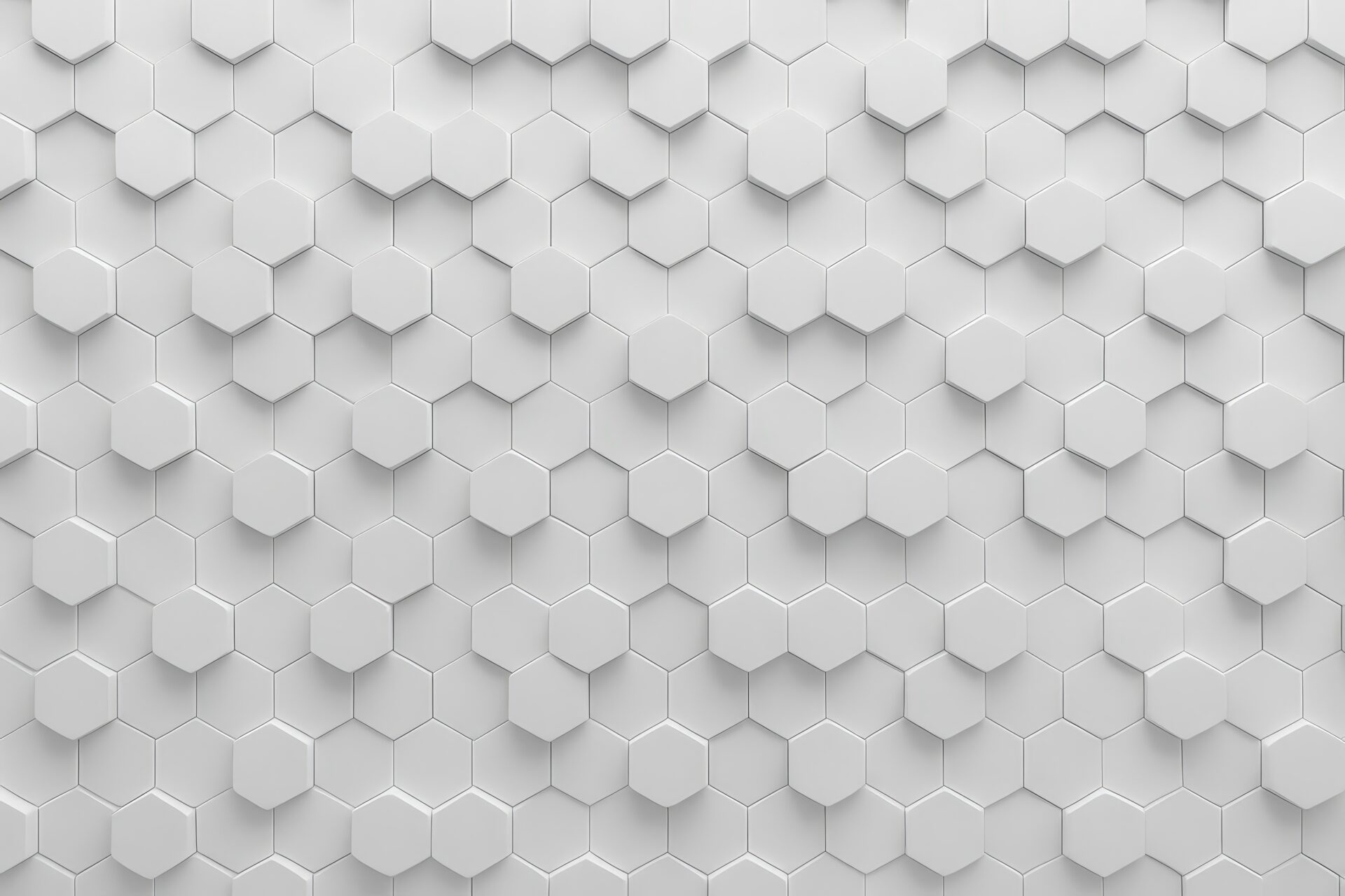 奥行きのある白の幾何学的ハニカムテクスチャ