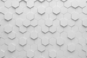 ヘキサゴンパターンの立体的な白背景テクスチャ