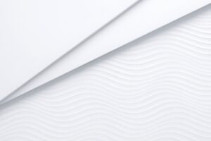 白のグラデーション波模様と直線構成の背景
