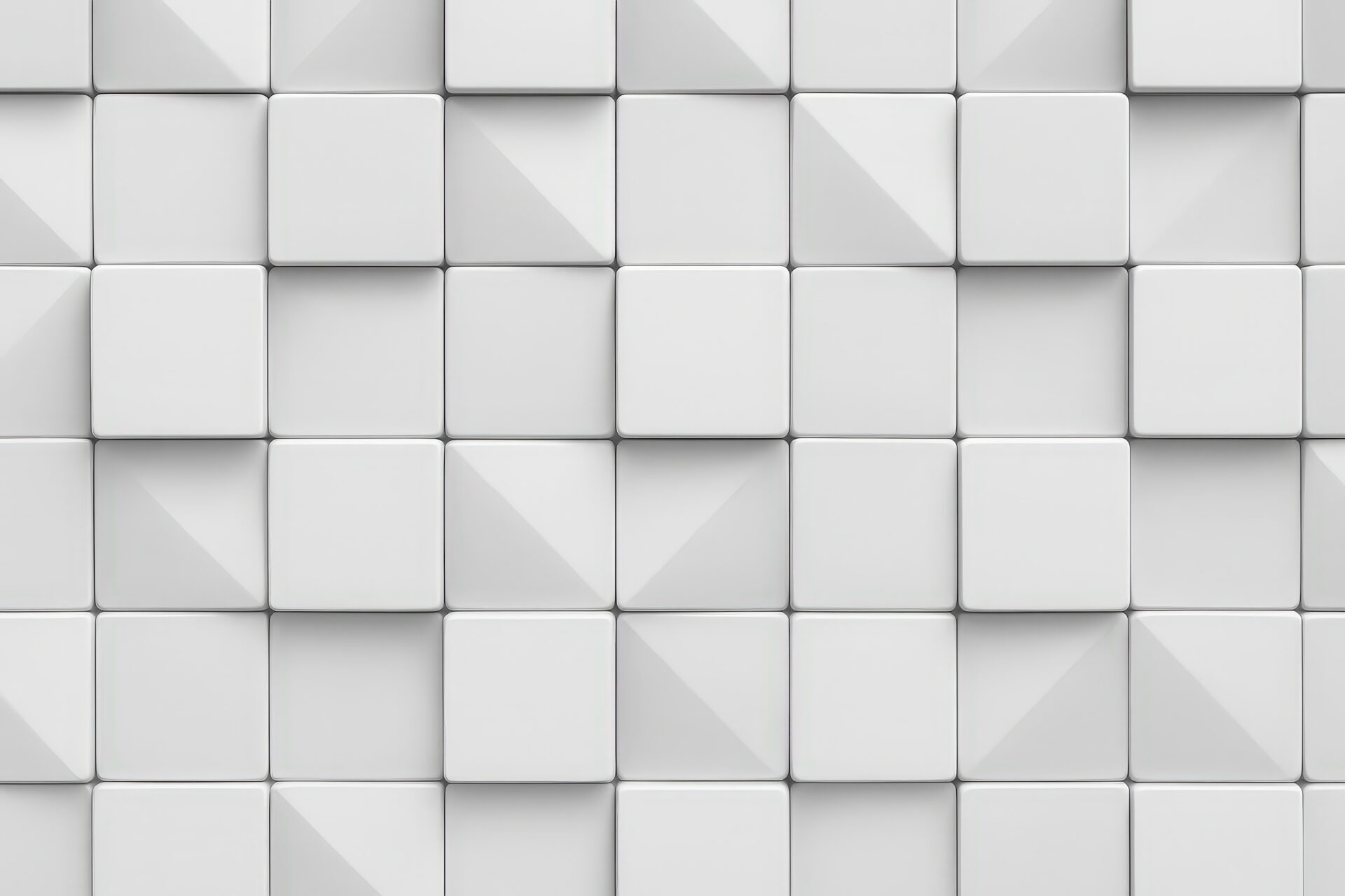 角の丸い白タイルの立体パターン背景
