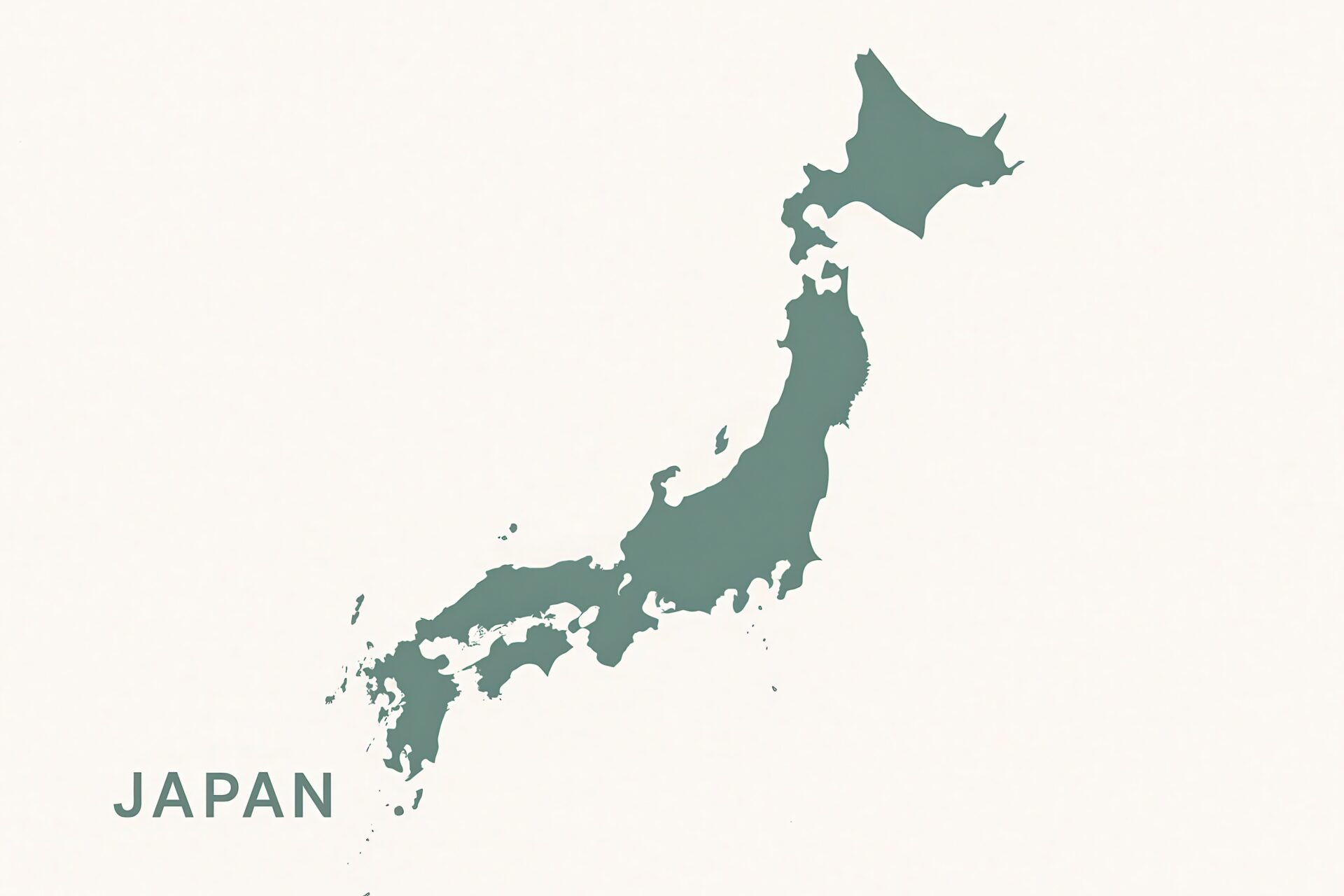 JAPANの文字が入った日本地図