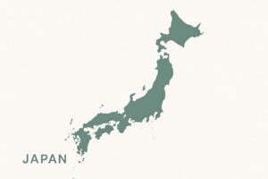 JAPANの文字が入った日本地図