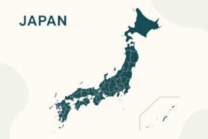 都道府県境界線付きの日本全図
