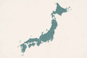都道府県ごとに区切られた日本地図