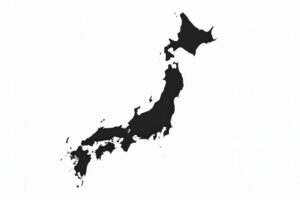黒色シルエットの日本全土図