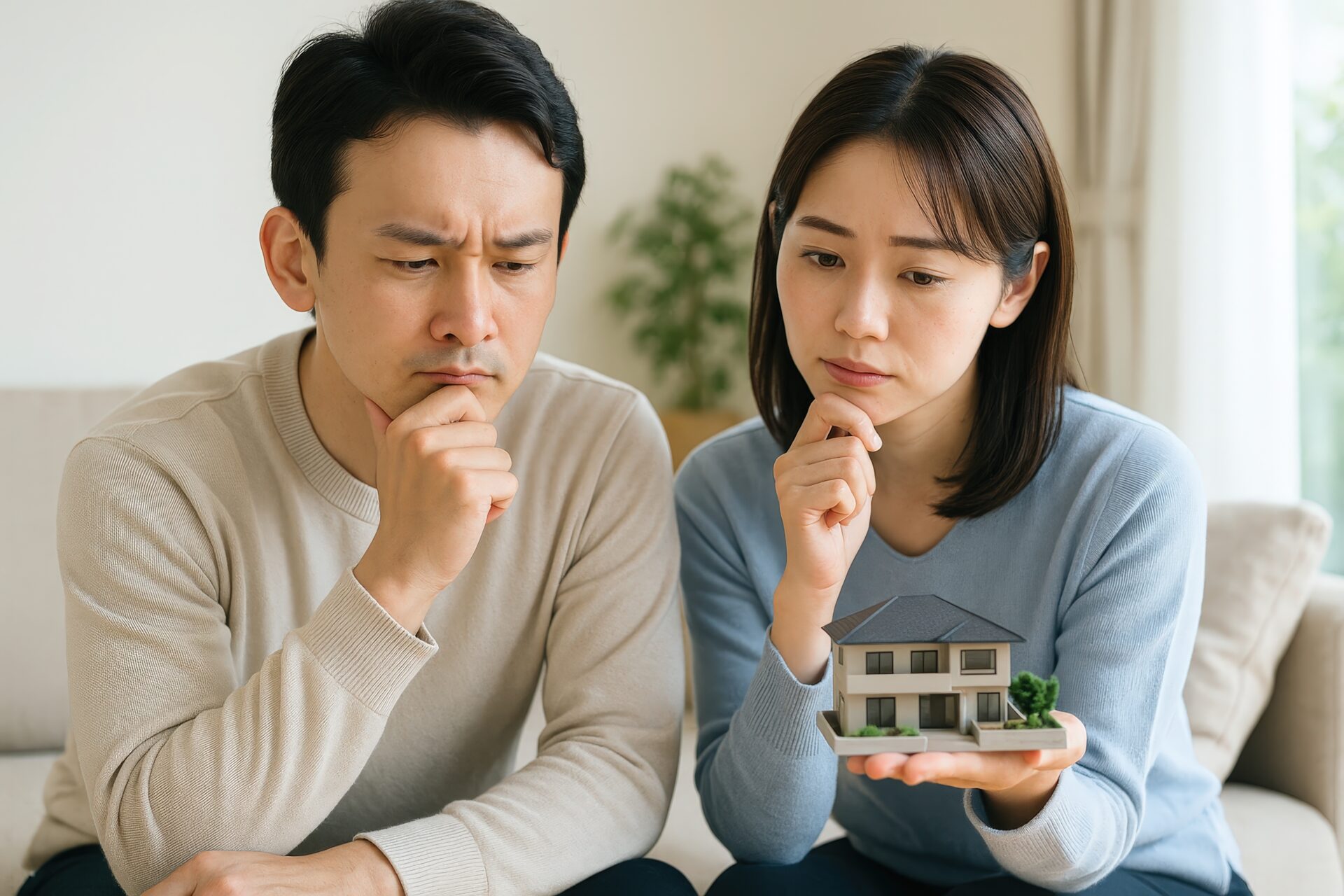 住宅の選択に迷う若い夫婦