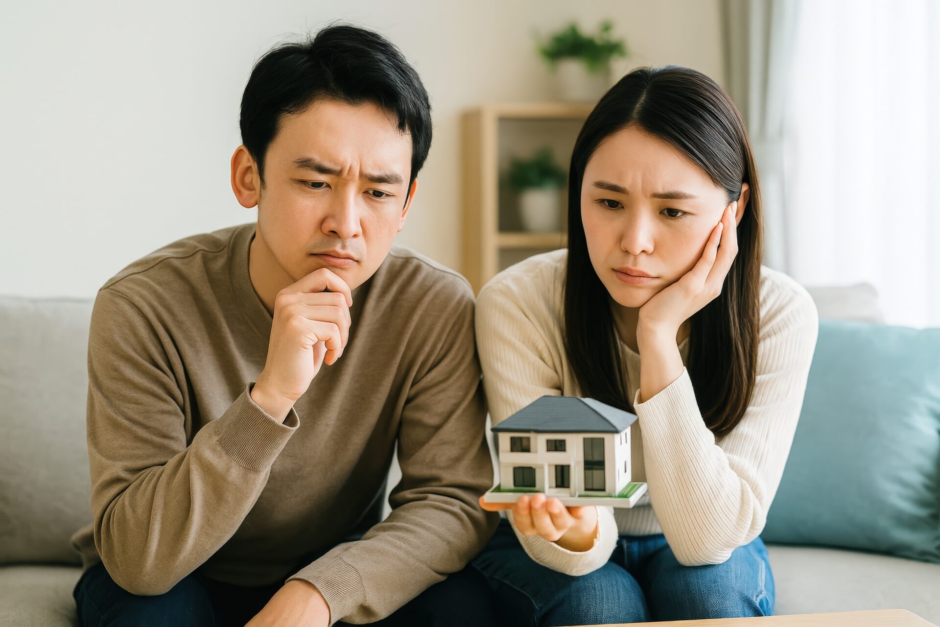 マイホームの選択に困る夫婦