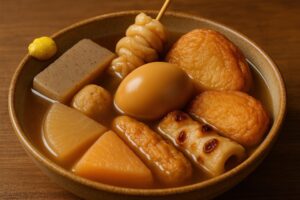 大根や卵など具材たっぷりのおでん盛り合わせ