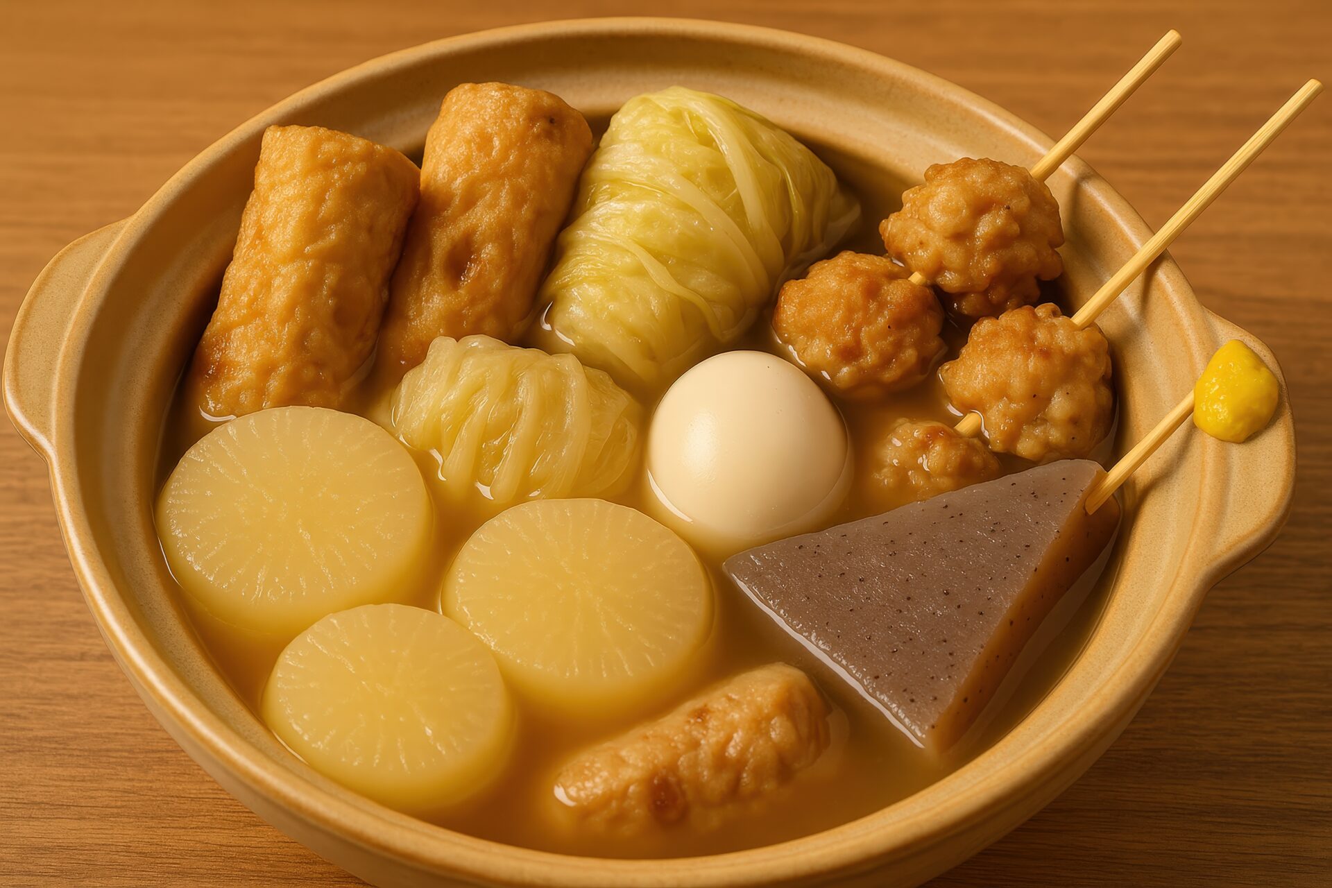 ロールキャベツやつくねが入った創作風おでん
