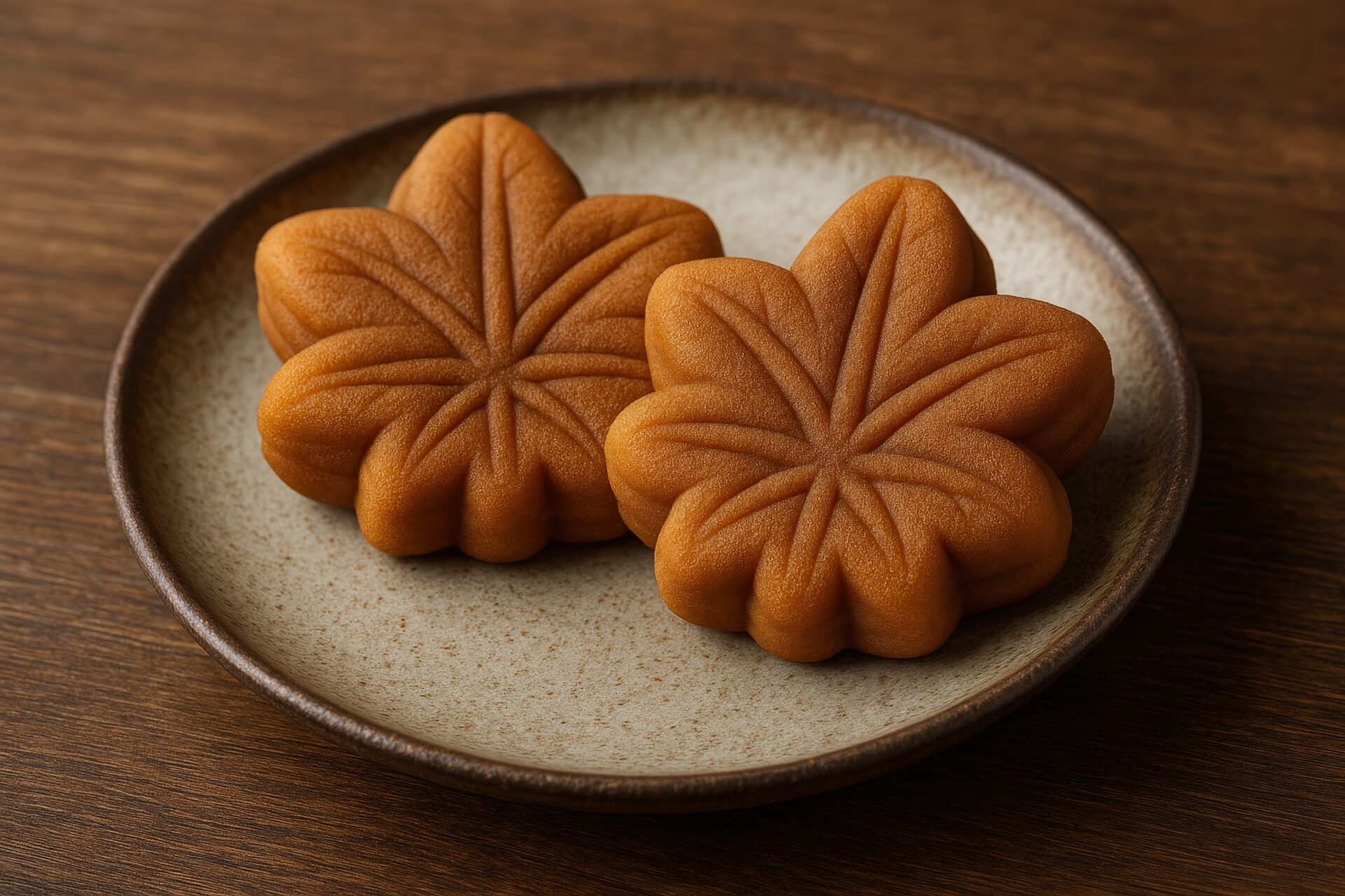 皿に並べられたもみじ饅頭の和菓子