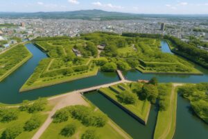 星形の堀が美しい初夏の五稜郭