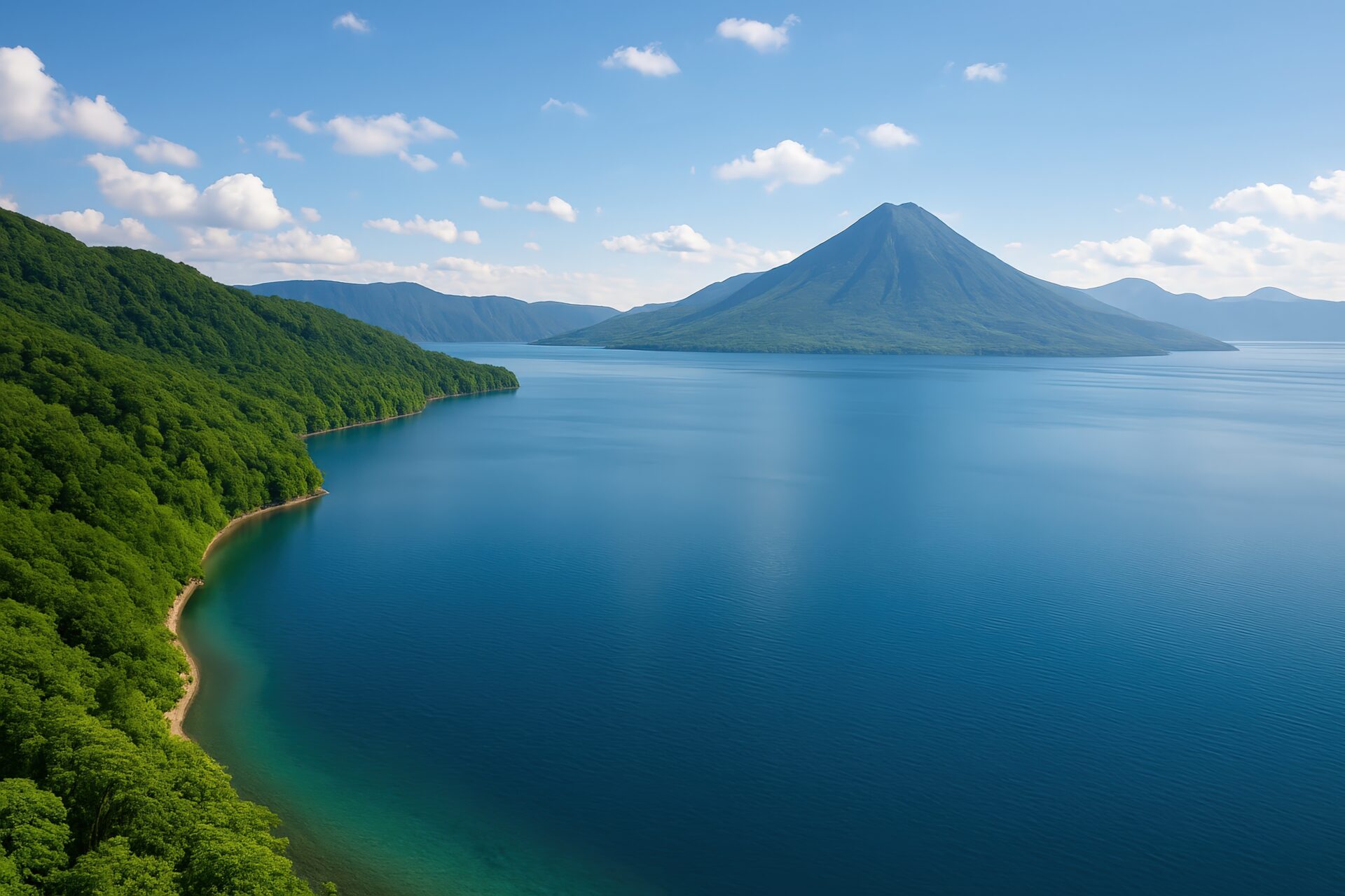 摩周湖と周囲の山並みが織りなす絶景