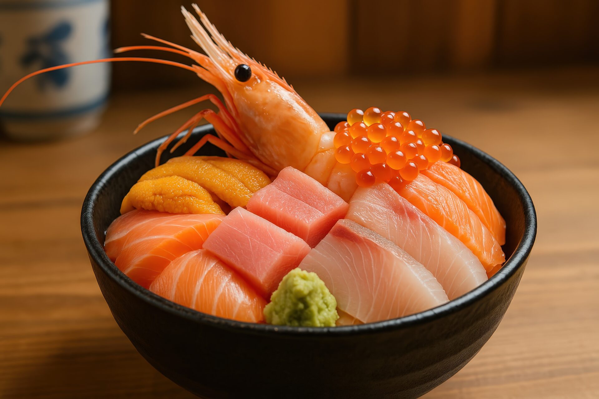 豪華な海鮮ネタがぎっしり詰まった海鮮丼