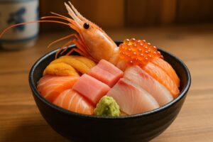 豪華な海鮮ネタがぎっしり詰まった海鮮丼