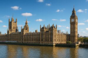 ロンドンの国会議事堂とビッグベンの全景