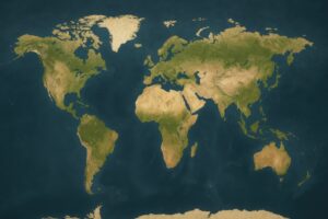 衛星画像風のリアルな世界地図