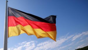 ドイツの国旗と雲