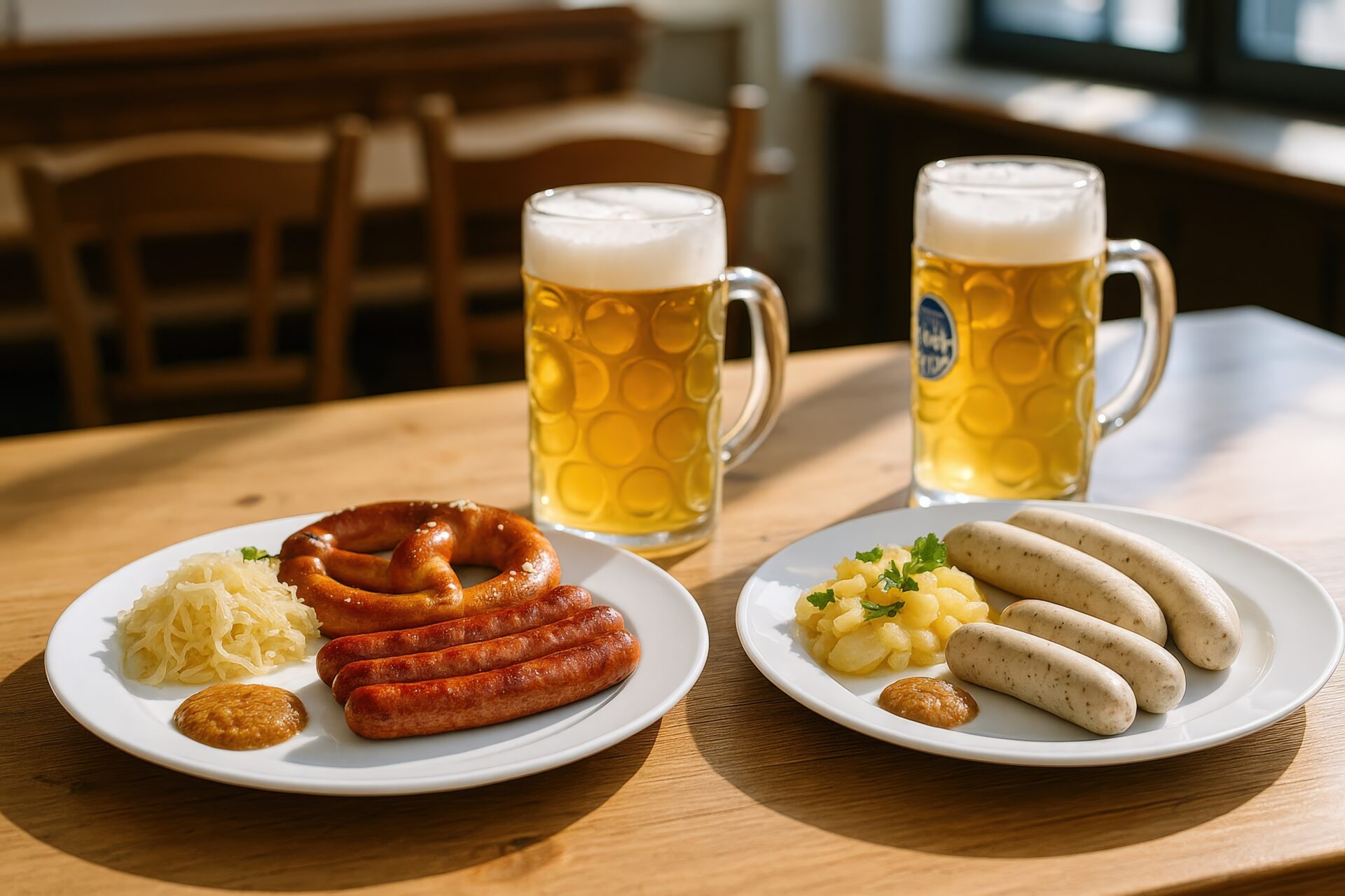 ドイツビールとソーセージプレートのセットメニュー