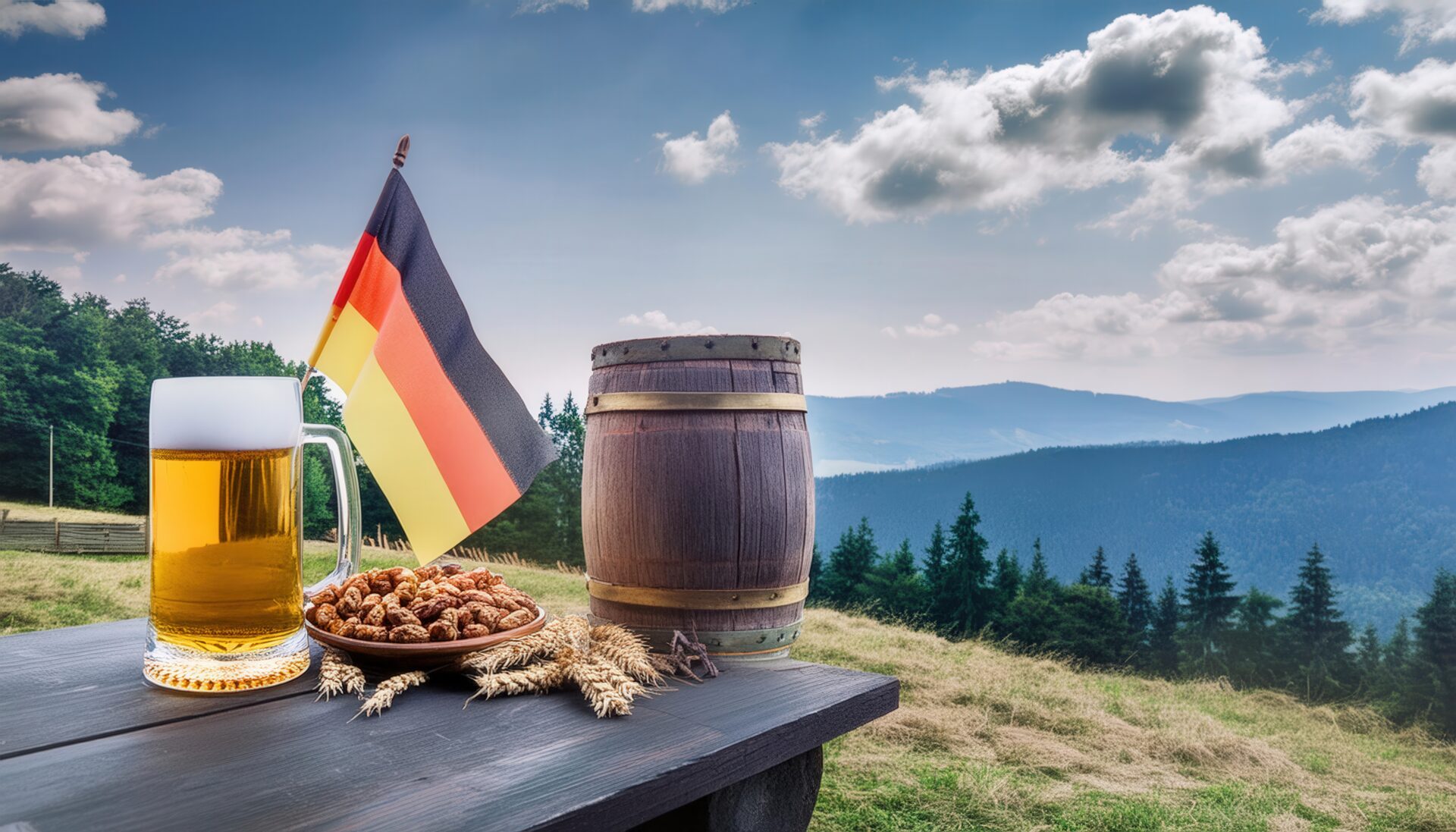 ビールとドイツの国旗