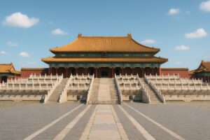 青空の下に広がる紫禁城の壮麗な建物