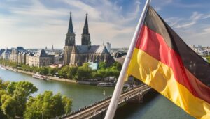 ドイツ国旗と都市風景3