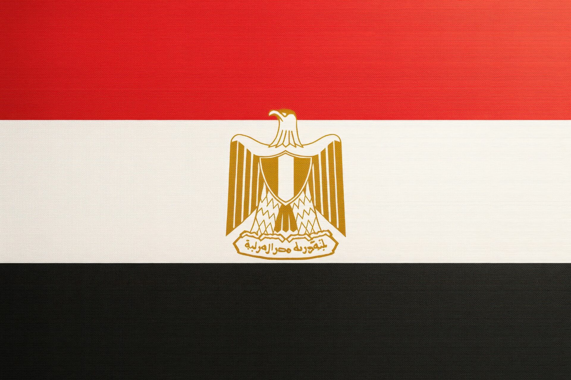 布地テクスチャで表現されたエジプト国旗のイラスト