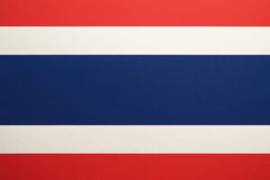タイ国旗のテクスチャ背景（赤白青の横縞）