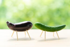 お盆の飾りとして置かれた精霊馬