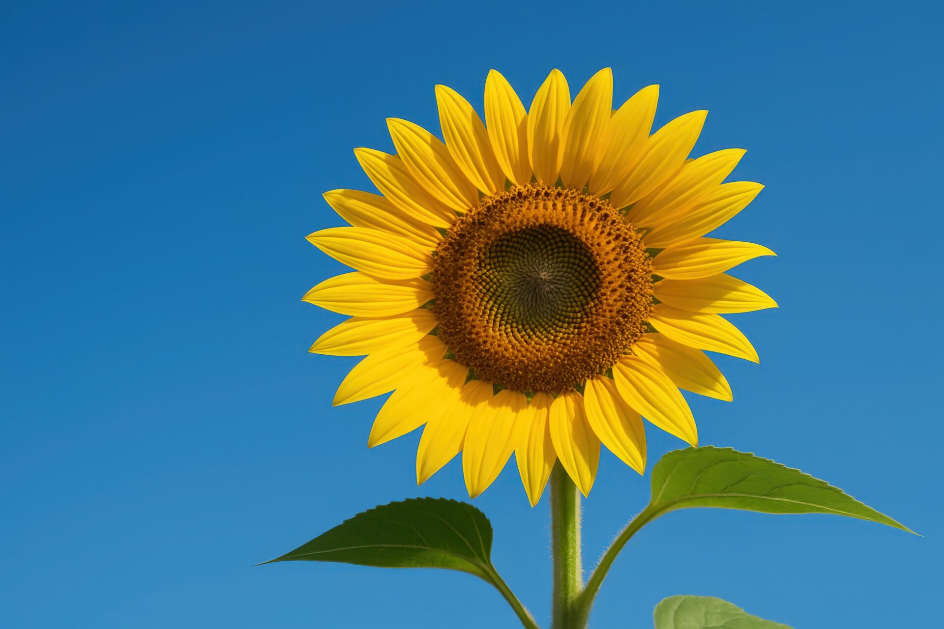夏空に咲く明るいひまわり