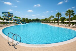 南国リゾート風の広々としたプール