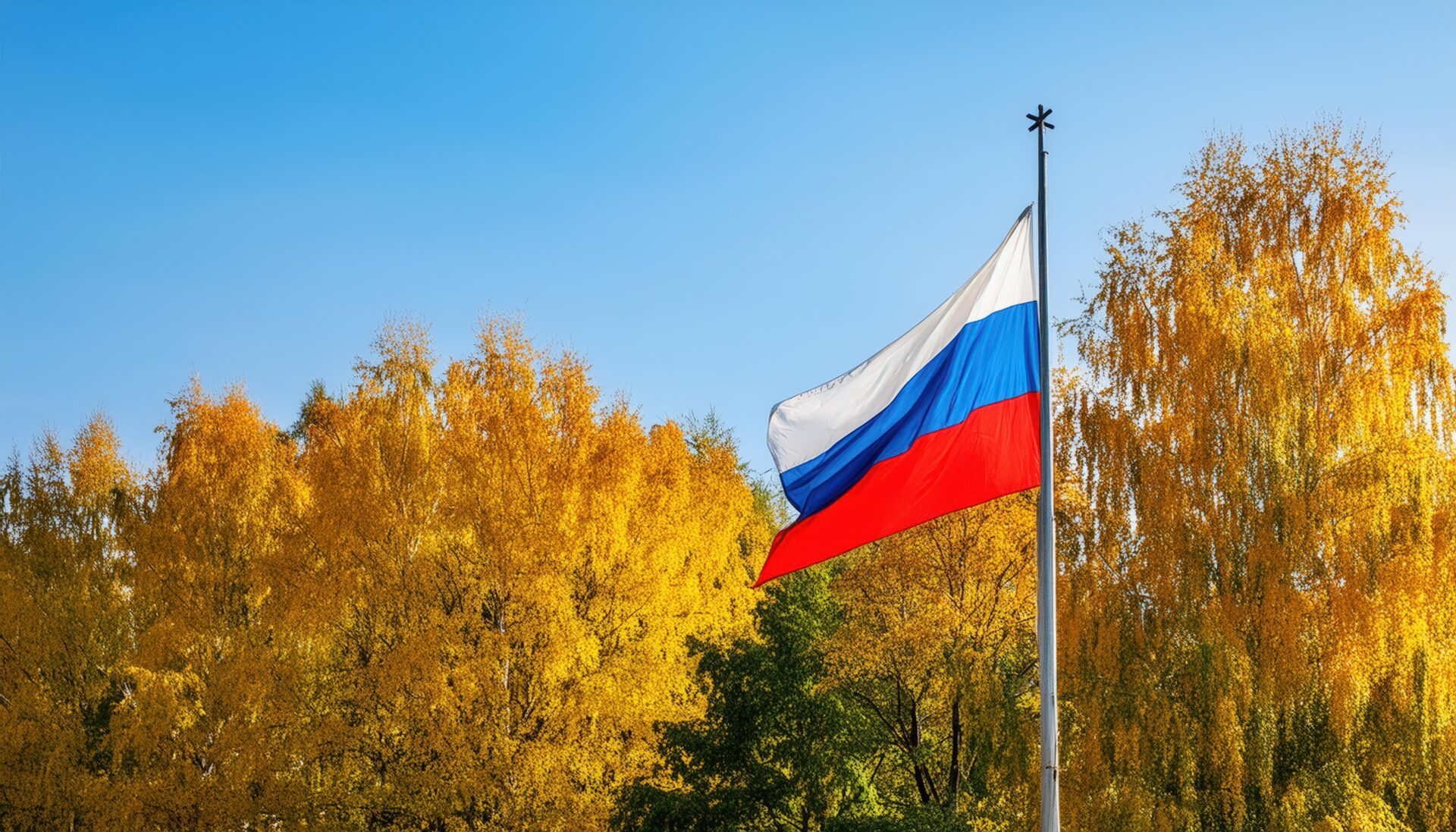 ロシア国旗とモスクワの教会