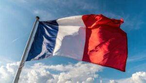 フランス国旗と青空