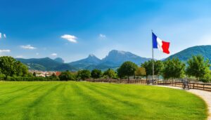 公園とフランス国旗