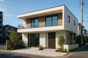 現代的なデザインの日本の住宅外観