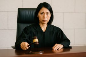 判決を言い渡す女性裁判官