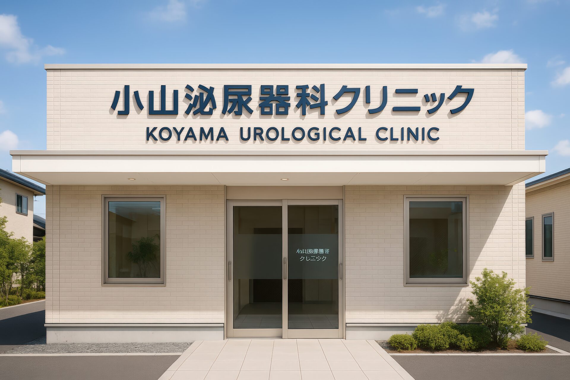 小山泌尿器科クリニックのベージュの建物正面