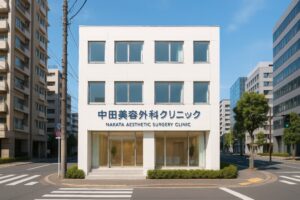 都市部に建つ中田美容外科クリニックの正面外観