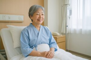 入院病棟で過ごす高齢女性患者