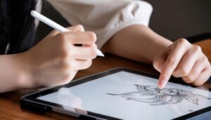 デジタルアートを描く手元