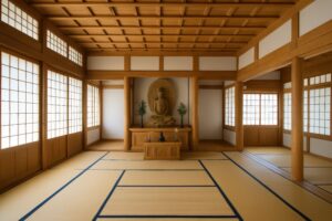 仏像と祭壇のある和風の部屋