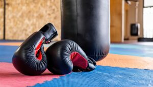 ボクシンググローブとサンドバッグ