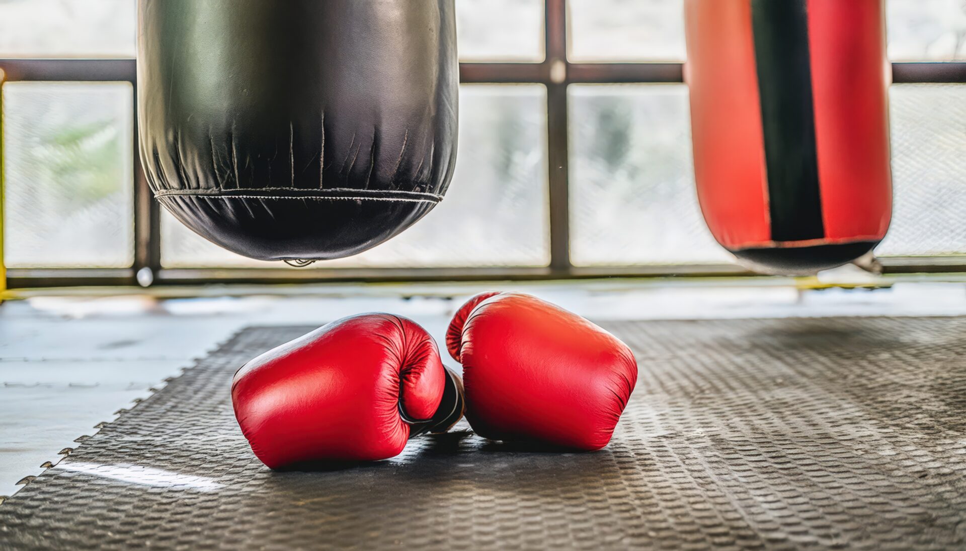 ボクシンググローブとサンドバッグ
