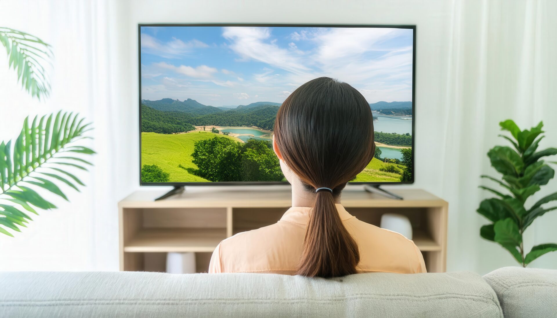 テレビ鑑賞と自然風景 (2)