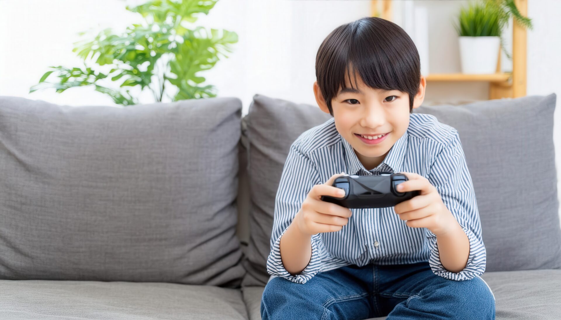 ゲームで遊ぶ少年 (8)