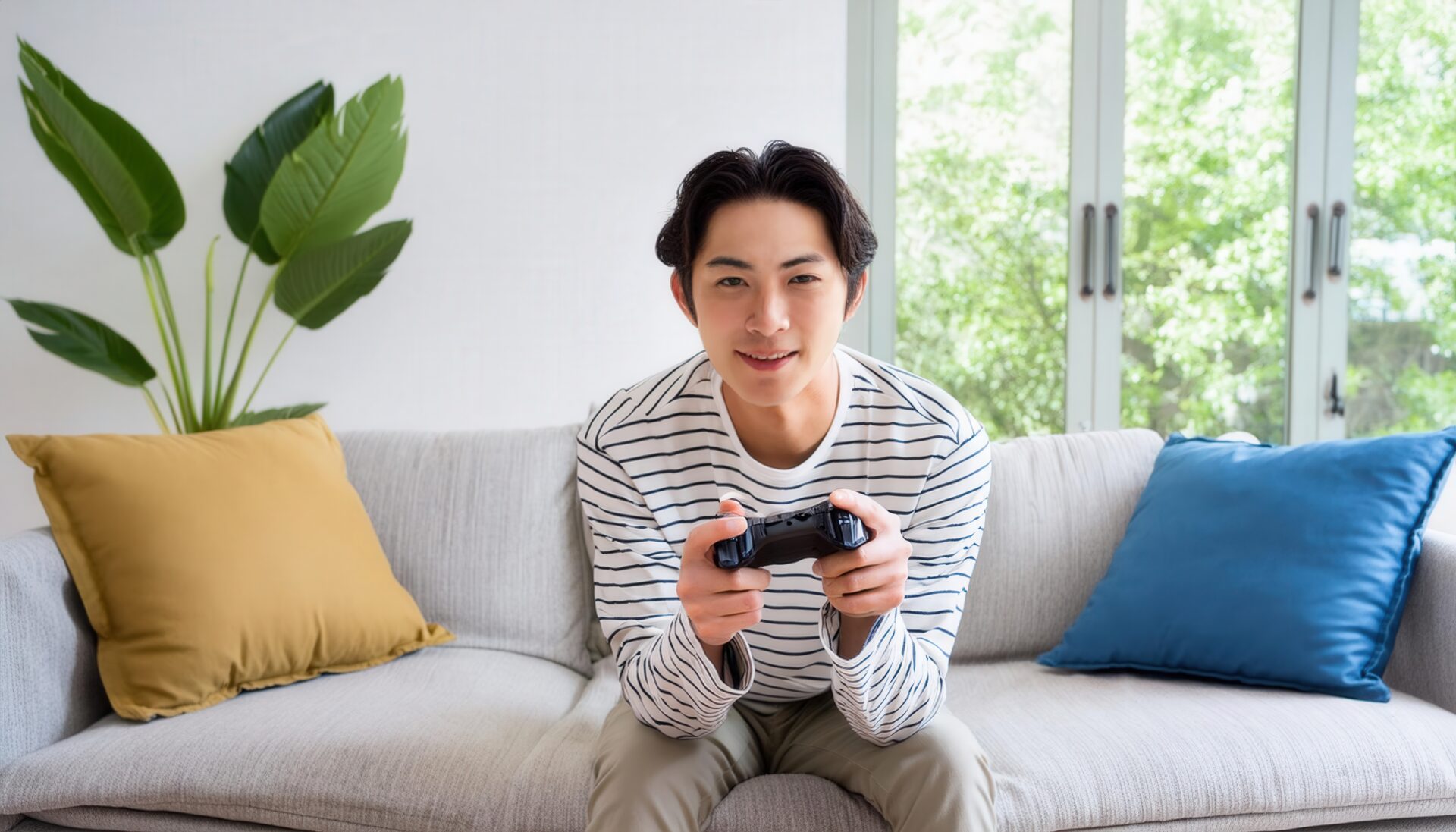 リラックスしてゲームをする大人